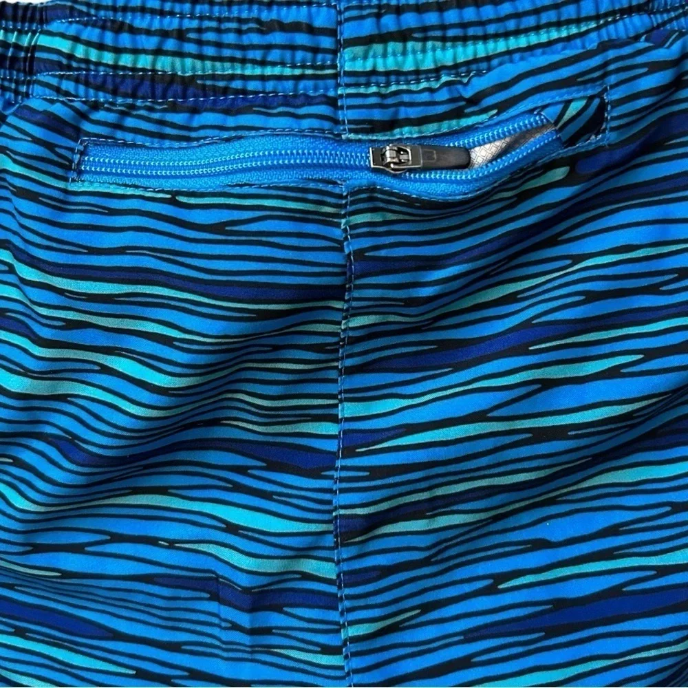 NIKE Dri Fit Equilibrium Modern Tempo Blue Heathered Stripes Running Shorts